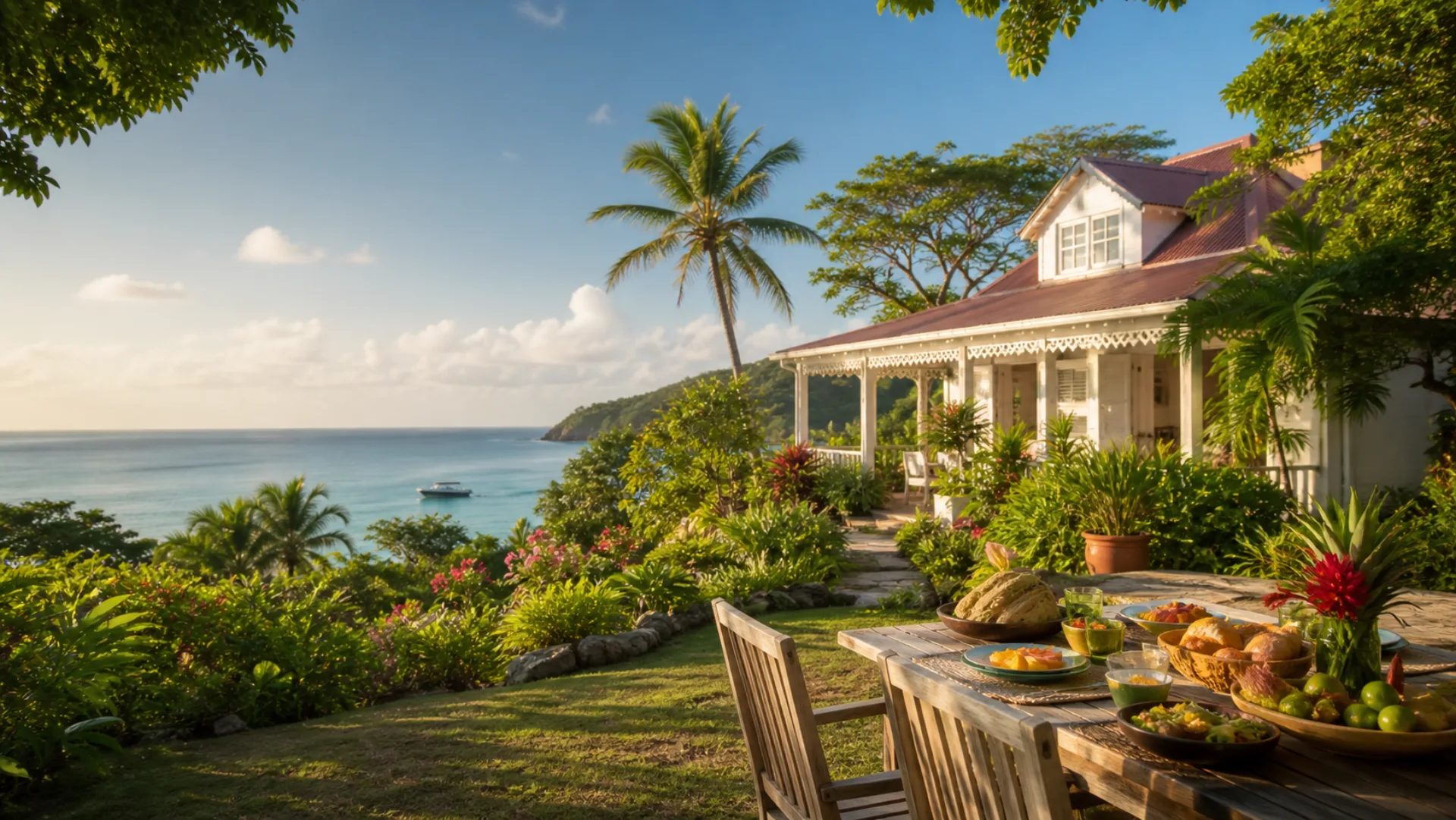 Villa créole au bord de la mer en Martinique