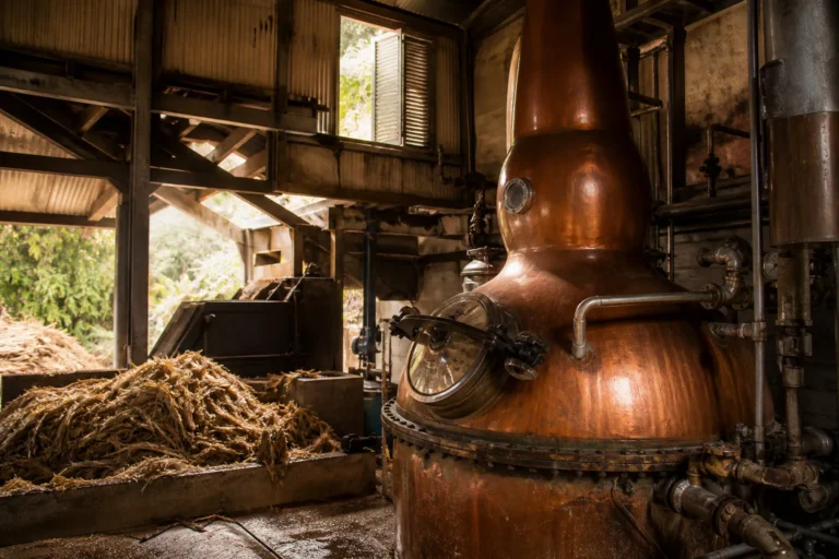 Alambic dans une distillerie de Martinique