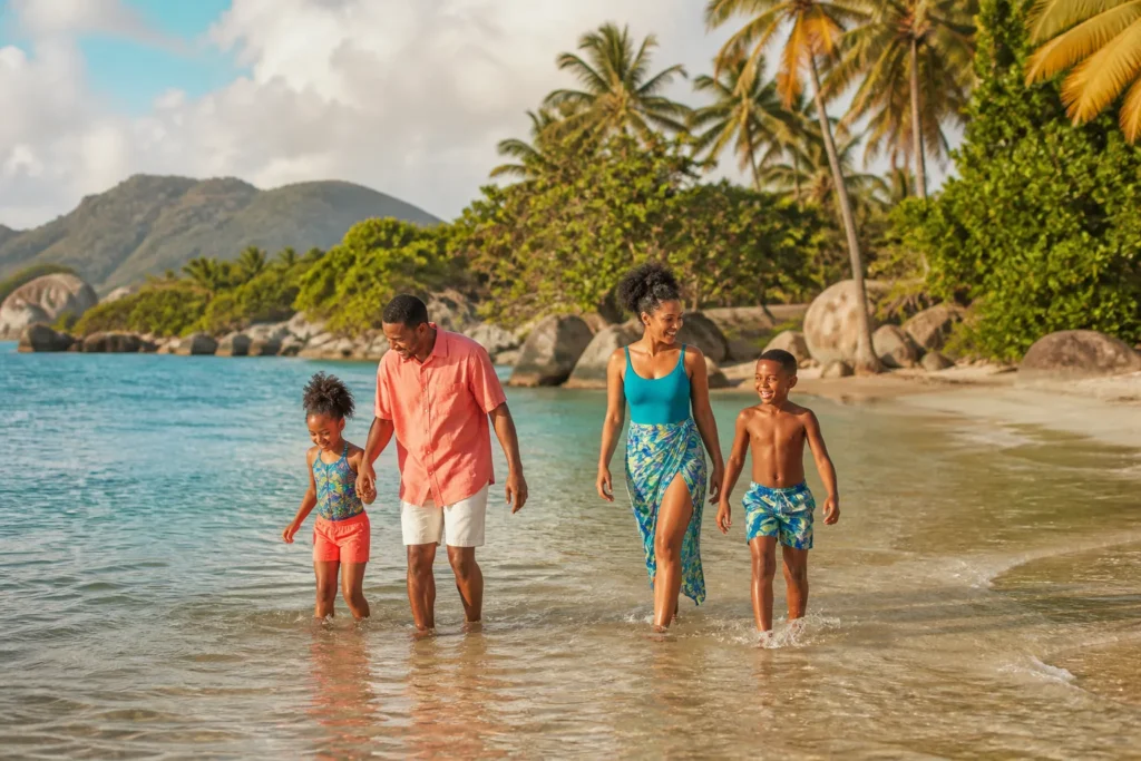 Famille découvrant la nature martiniquaise